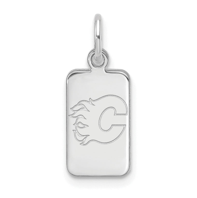 Sterling Silver NHL Calgary Flames Tag Pendant