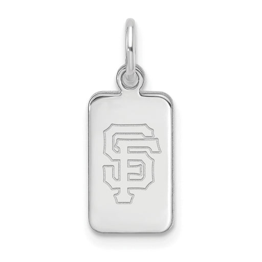 Sterling Silver Rhod-pl MLB LogoArt San Francisco Giants Tag Pendant