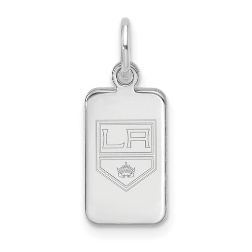 Sterling Silver Rhod-pl NHL LogoArt Los Angeles Kings Tag Pendant