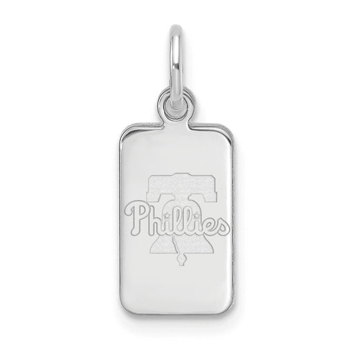 Sterling Silver Rhod-pl MLB LogoArt Philadelphia Phillies Tag Pendant