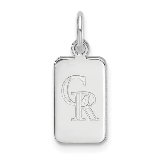 Sterling Silver Rhod-pl MLB LogoArt Colorado Rockies Tag Pendant