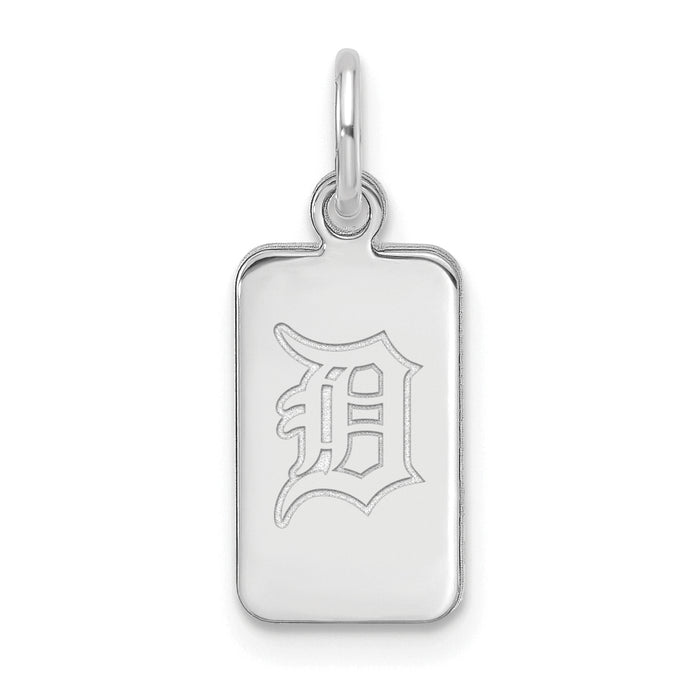 Sterling Silver Rhod-pl MLB LogoArt Detroit Tigers Tag Pendant