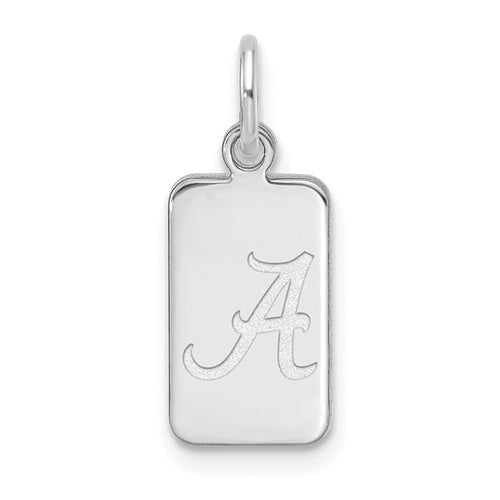 Sterling Silver Rhod-pl LogoArt University of Alabama Tag Pendant