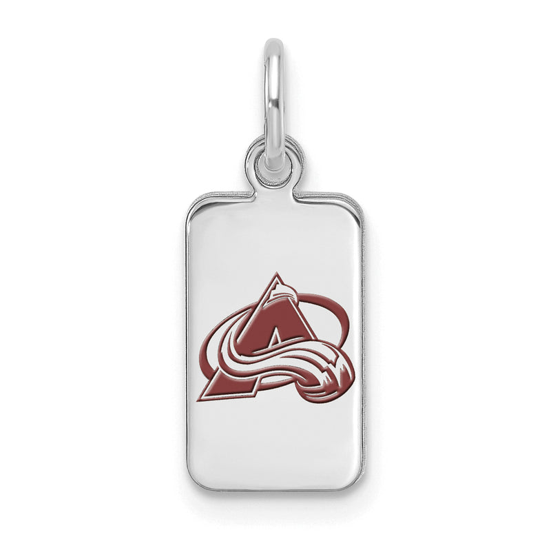 Sterling Silver NHL Colorado Avalanche Enamel Tag Pendant