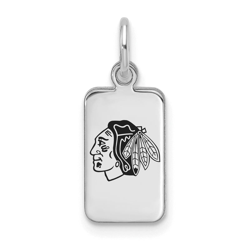 Sterling Silver NHL Chicago Blackhawks Enamel Tag Pendant