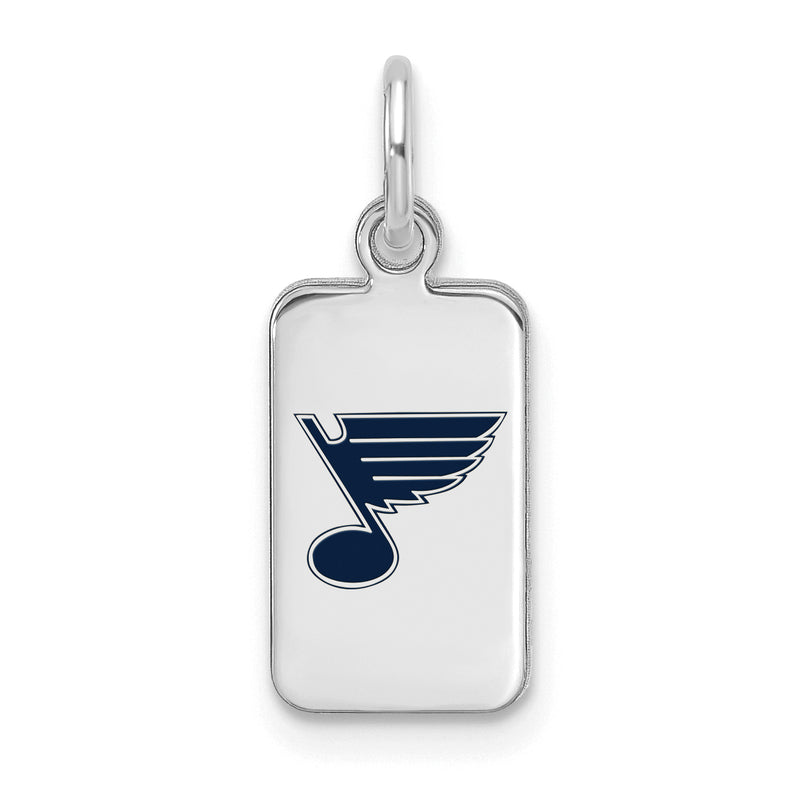 Sterling Silver NHL St Louis Blues Enamel Tag Pendant