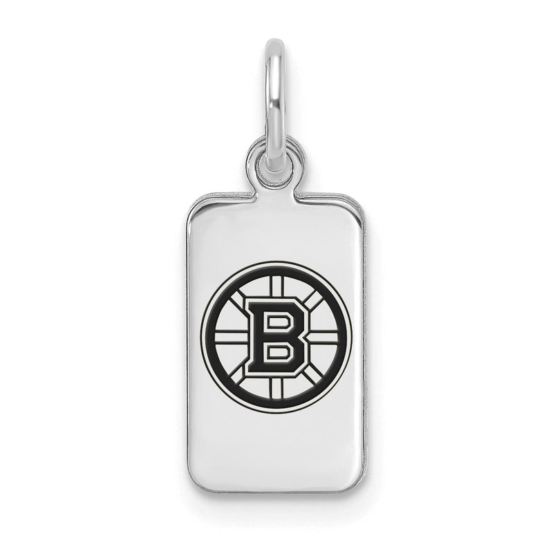 Sterling Silver NHL Boston Bruins Enamel Tag Pendant