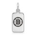 Sterling Silver Rhod-pl NHL LogoArt Boston Bruins Enamel Tag Pendant