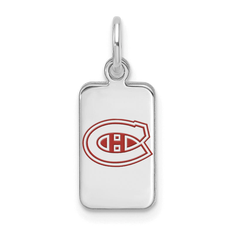 Sterling Silver NHL Montreal Canadiens Enamel Tag Pendant