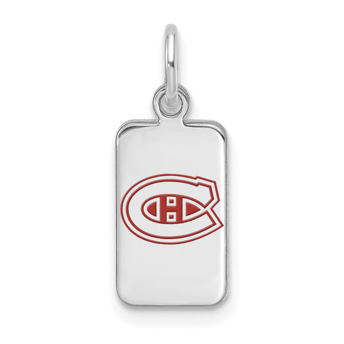 Sterling Silver NHL Montreal Canadiens Enamel Tag Pendant