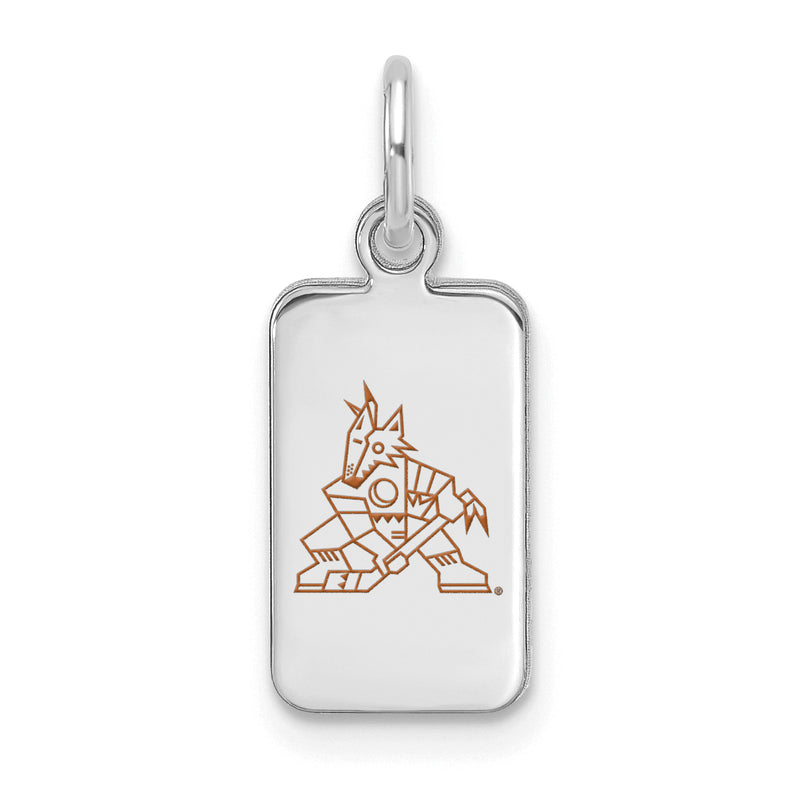 Sterling Silver NHL Arizona Coyotes Enamel Tag Pendant