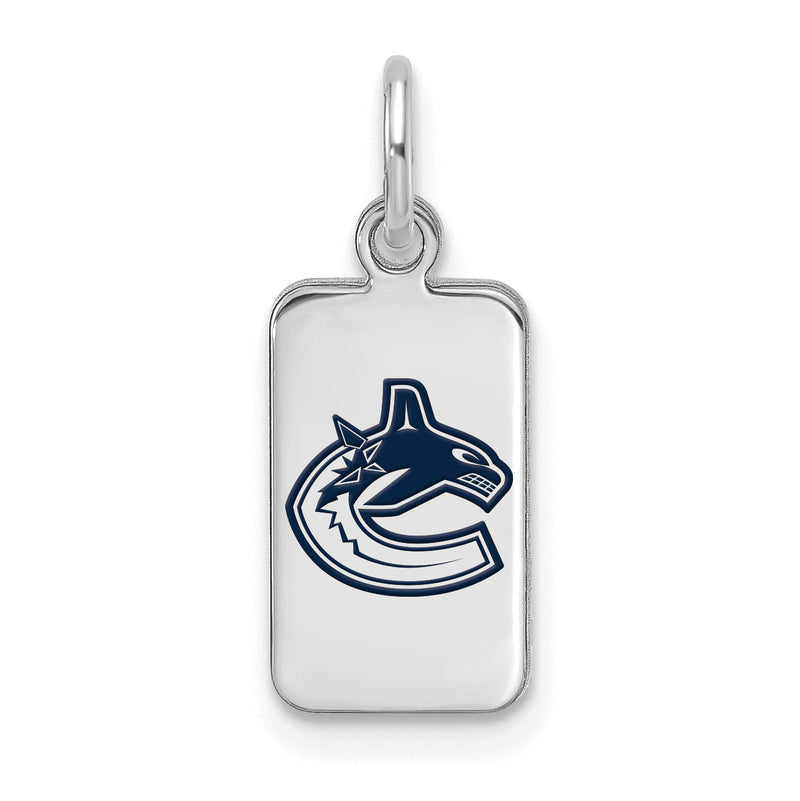Sterling Silver NHL Vancouver Canucks Enamel Tag Pendant