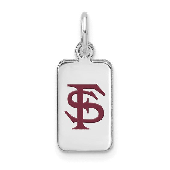 Sterling Silver Florida State University Enamel Tag Pendant
