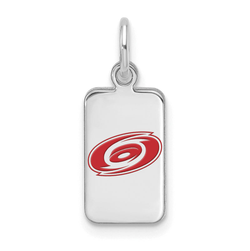 Sterling Silver NHL Carolina Hurricanes Enamel Tag Pendant