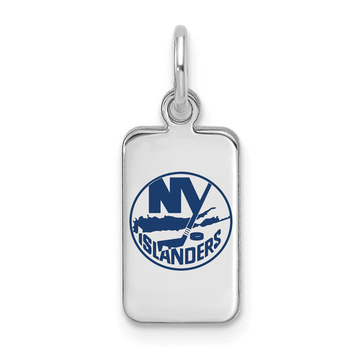 Sterling Silver NHL New York Islanders Enamel Tag Pendant