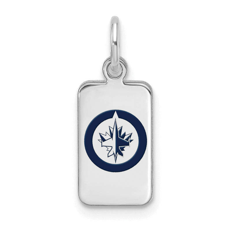 Sterling Silver NHL Winnipeg Jets Enamel Tag Pendant