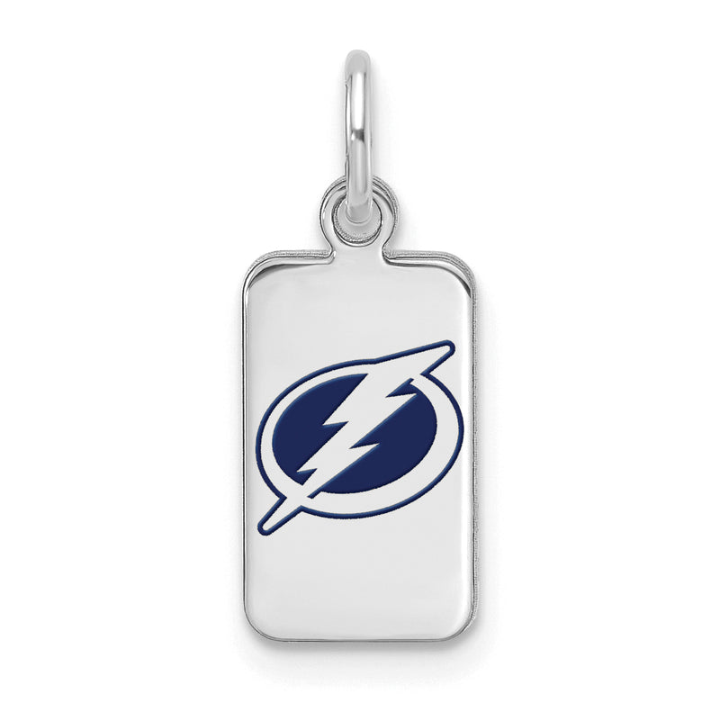 Sterling Silver NHL Tampa Bay Lightning Enamel Tag Pendant