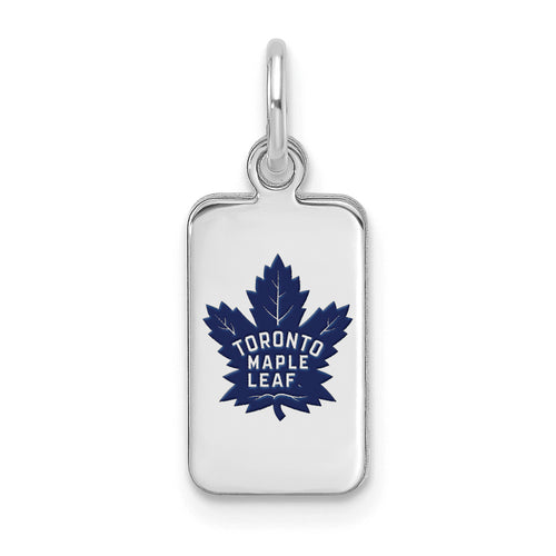 Sterling Silver NHL Toronto Maple Leafs Enamel Tag Pendant