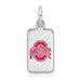 Sterling Silver Rhod-pl LogoArt The Ohio State Univ Enamel Tag Pendant