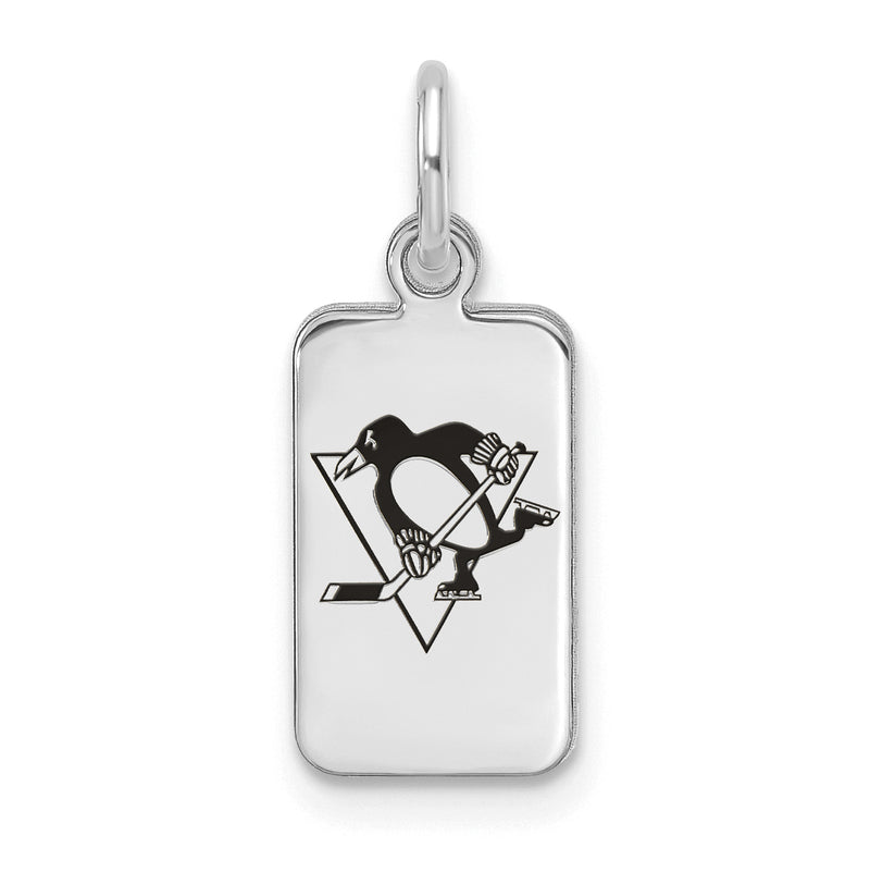 Sterling Silver NHL Pittsburgh Penguins Enamel Tag Pendant