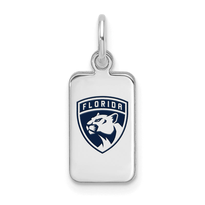 Sterling Silver NHL Florida Panthers Enamel Tag Pendant