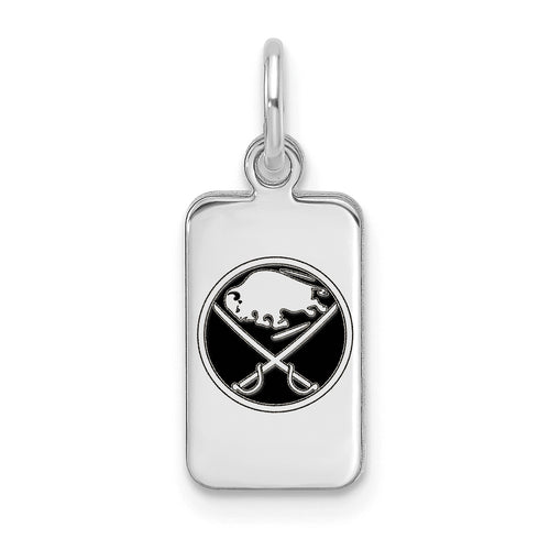 Sterling Silver NHL Buffalo Sabres Enamel Tag Pendant