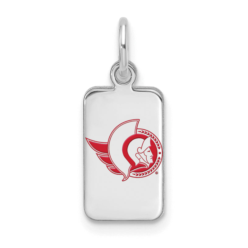 Sterling Silver NHL Ottawa Senators Enamel Tag Pendant