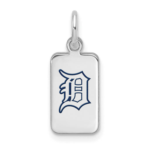 Sterling Silver Rhod-pl MLB LogoArt Detroit Tigers Enamel Tag Pendant