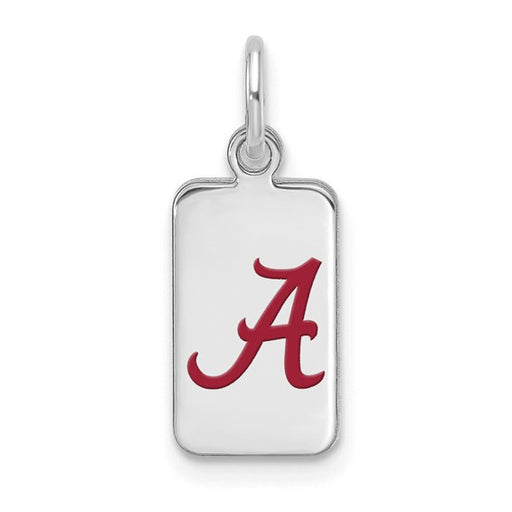 Silver University of Alabama Enamel Tag Pendant