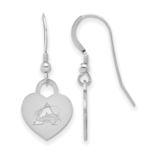 Sterling Silver NHL Colorado Avalanche Heart Dangle Earring