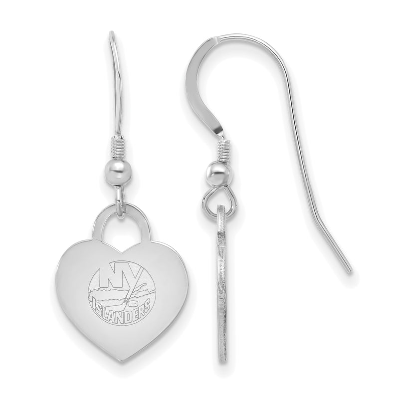 Sterling Silver NHL New York Islanders Heart Dangle Earring