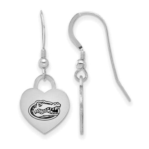 SS  University of Florida Enamel Heart Dangle Earrings