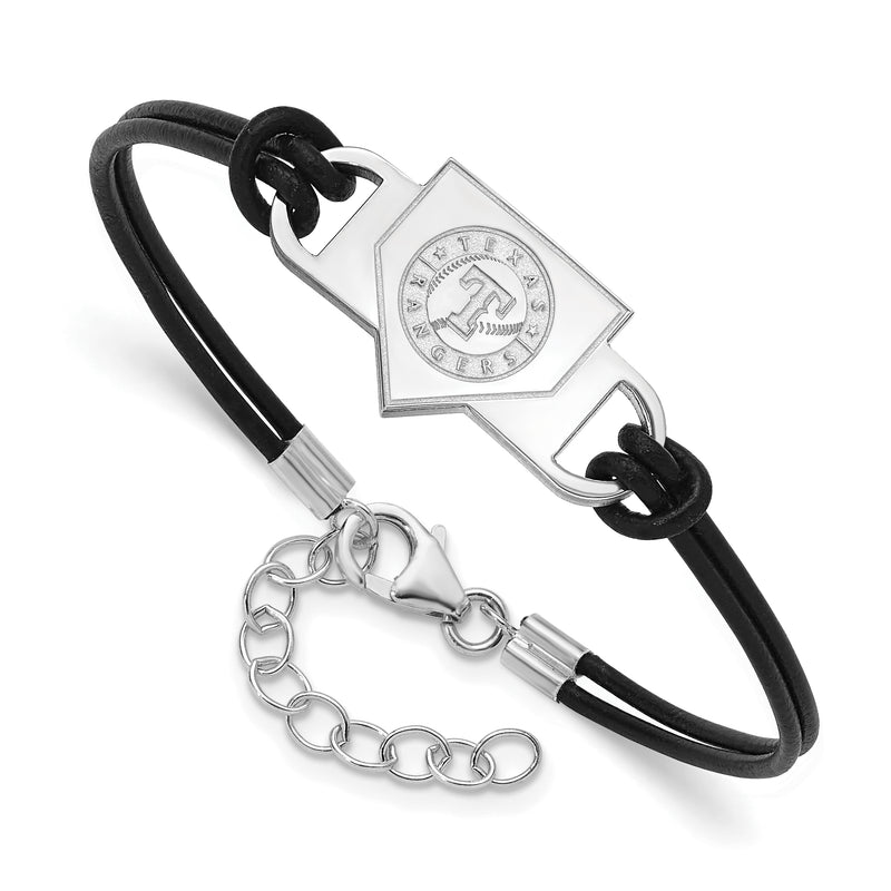  SS MLB Texas Rangers Homeplate Leather Bracelet