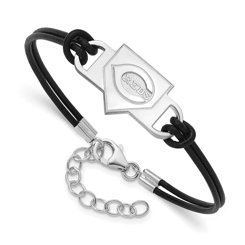  SS MLB Cincinnati Reds Homeplate Leather Bracelet