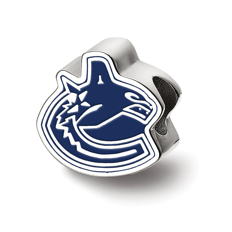 Sterling Silver NHL Vancouver Canucks Canuck C Enameled Logo Bead