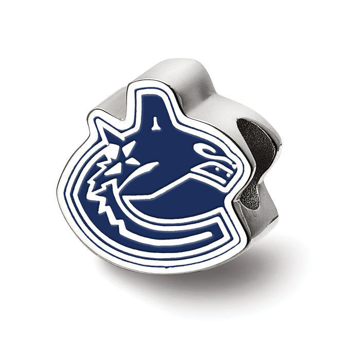 Sterling Silver NHL LogoArt Vancouver Canucks Canuck C Enameled Logo Bead