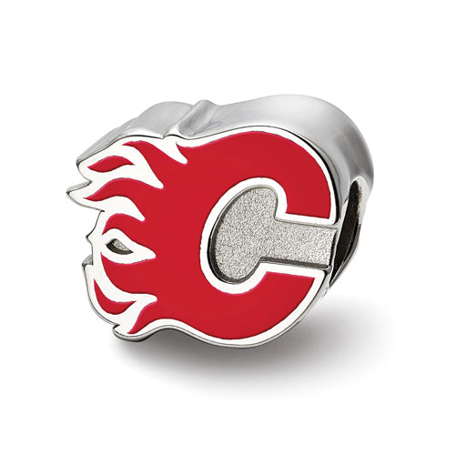 SS NHL Calgary Flames Flaming C Enameled Logo Bead