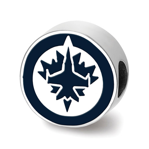 SS Winnipeg Jets Jet on Maple Leaf in Circle Enameled