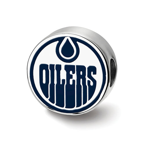 SS NHL Edmonton Oilers Enameled Logo Bead