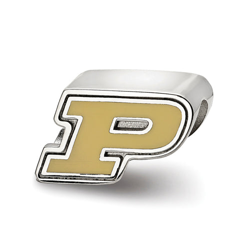 SS Purdue University Enameled Logo Bead
