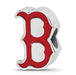 Sterling Silver Rhodium-plated MLB LogoArt Boston Red Sox Letter B Enameled Bead