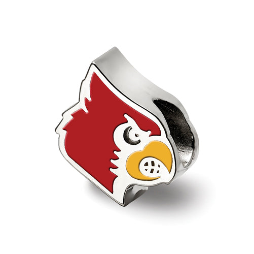 SS University of Louisville Cardinal Enameled Logo Bead