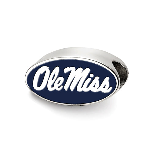 SS University  of Mississippi in oval Enameled Logo Bead
