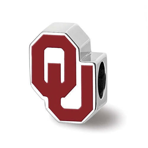 SS The University of Oklahoma 1-sided Enameled Bead