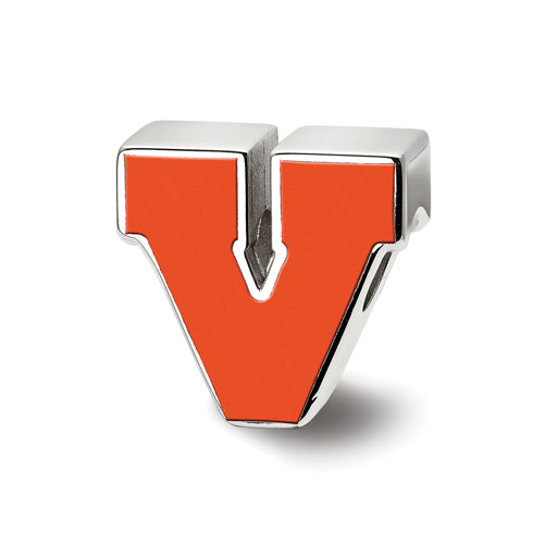 SS University of Virginia Block V Enameled Logo Bead
