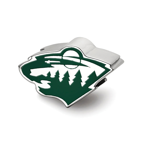 SS NHL Minnesota Wild Wild Head Enameled Logo Bead