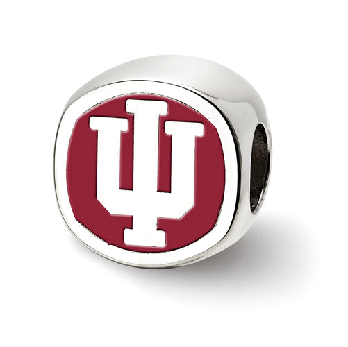 SS Indiana University Block IU Cushion Shaped Logo Bead