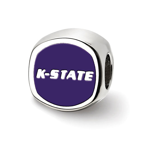 SS Kansas State University Cushion Shaped Logo Bead