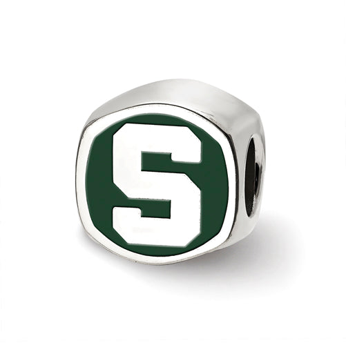 SS Michigan State U Cushion Shaped Logo Bead