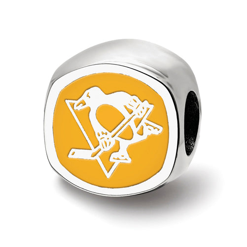 SS NHL Pittsburgh Penguins Cushion Shaped  Logo Bead